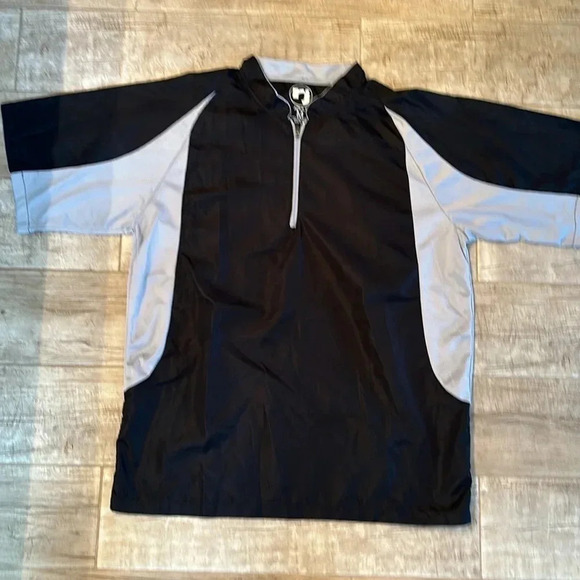 RJ sports black and blue baseball or golf lightweight jacket - Picture 3 of 3